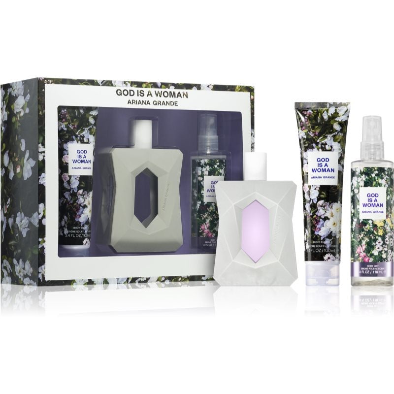 God Is A Woman EDP 100ML + Body Mist 118ML+ Body Soufflé 100ML EDP Set De Dama 100ML