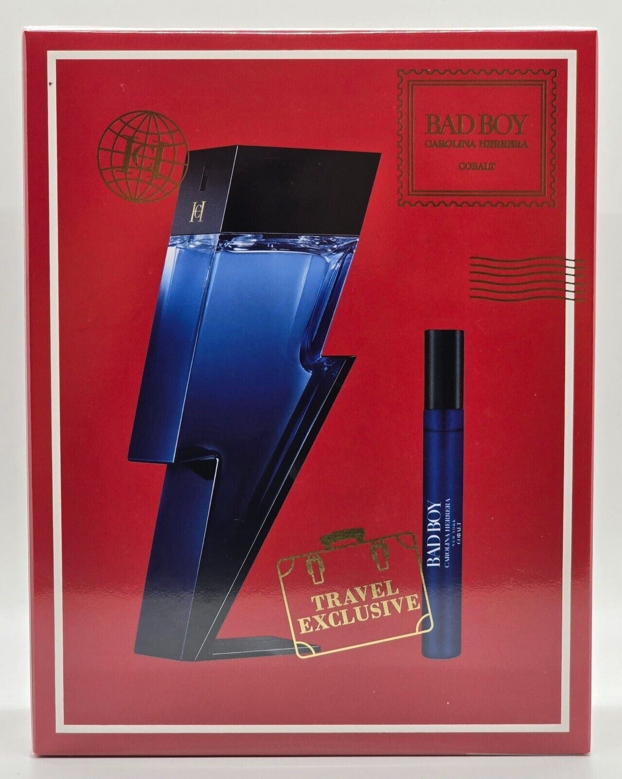 Carolina Herrera: Bad Boy Cobalt EDP + 10ML Miniatura EDP Set De Caballero 100ML