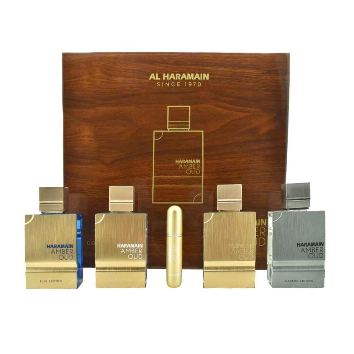 Al Haramain: Al Haramain Amber Oud Collection 4 Pzs (Gold Blue White Carbon) EDP Set Unisex 60ML