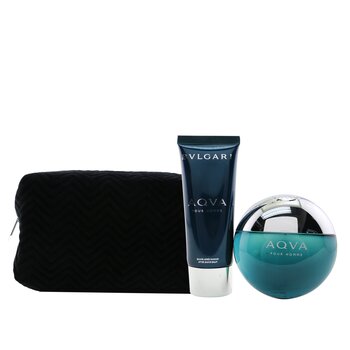 Bvlgari Aqva EDT 100ML +After Shave Balm 100ML + Trousse EDT Set De Caballero 100ML