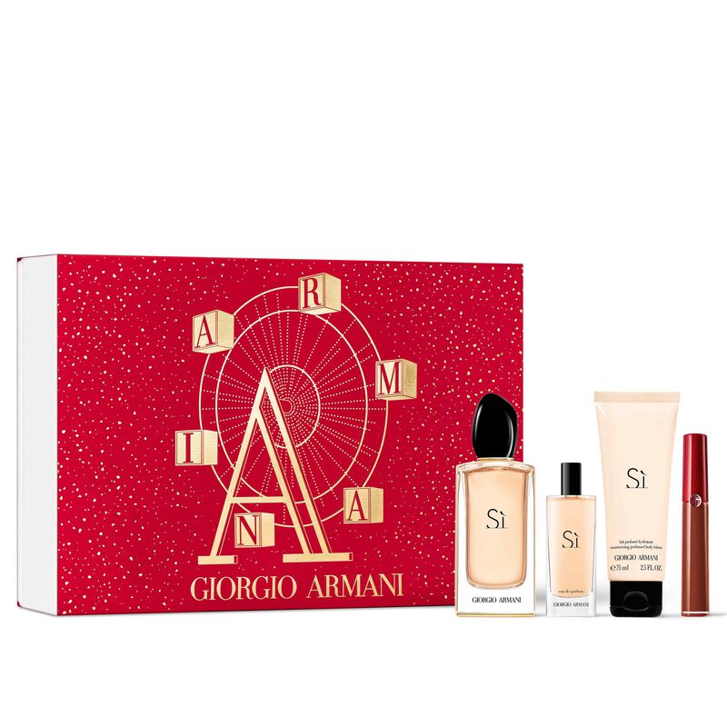 Giorgio Armani: Si Armani EDP + Miniatura 15ML + Body Lotion 75ML + Lipstick 6.5ML EDP Set De Dama 100ML