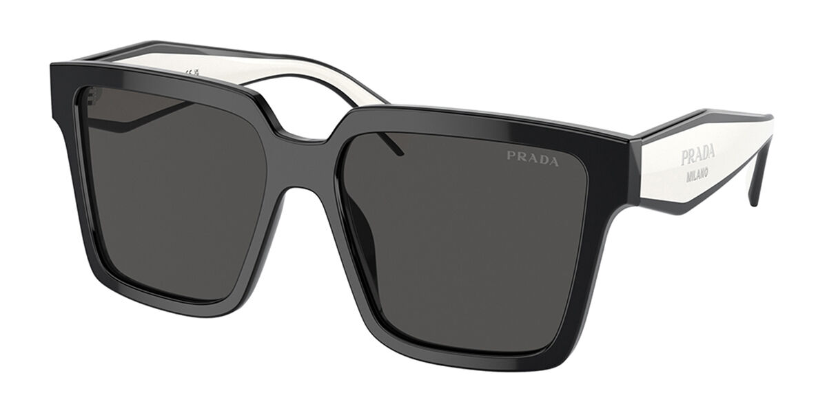 Prada: 0PR 24ZSF 1AB5S0 Black/Talc / Dark Grey