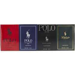 Ralph Lauren: Miniaturas-Polo Ralph Lauren 15ML+Polo Ralph Lauren Blue 15ML +Polo Ralph Lauren Black 15ML+Polo Ralph Lauren Red 15ML EDT Set De Caballero 15ML