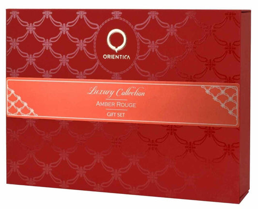 Amber Rouge EDP 80ML + Miniatura 7.5ML +  Miniatura  X2 10ML  EDP Set Unisex  80ML