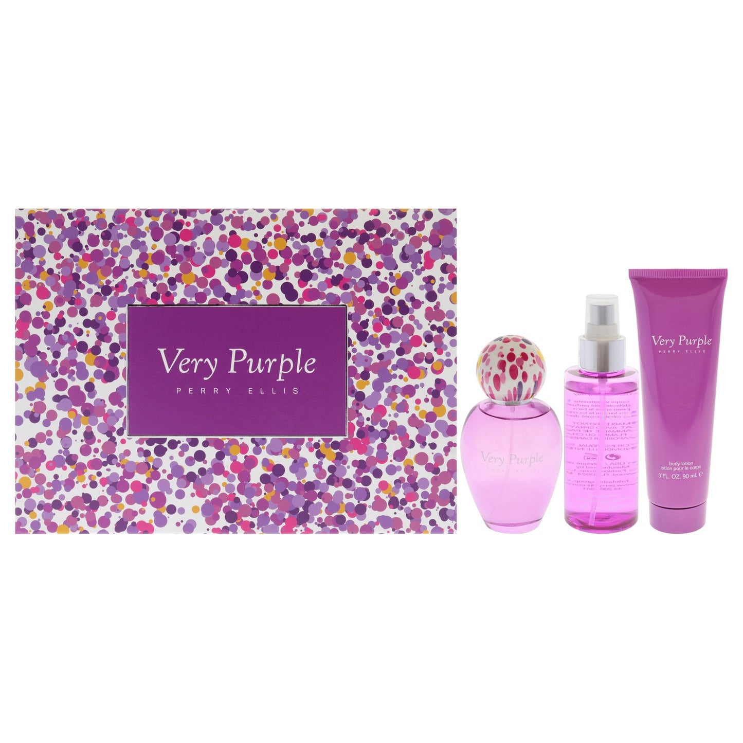 Very Purple EDP 100ML + Body Lotion 90ML + Body Mist 118ML EDP Set De Dama  100ML