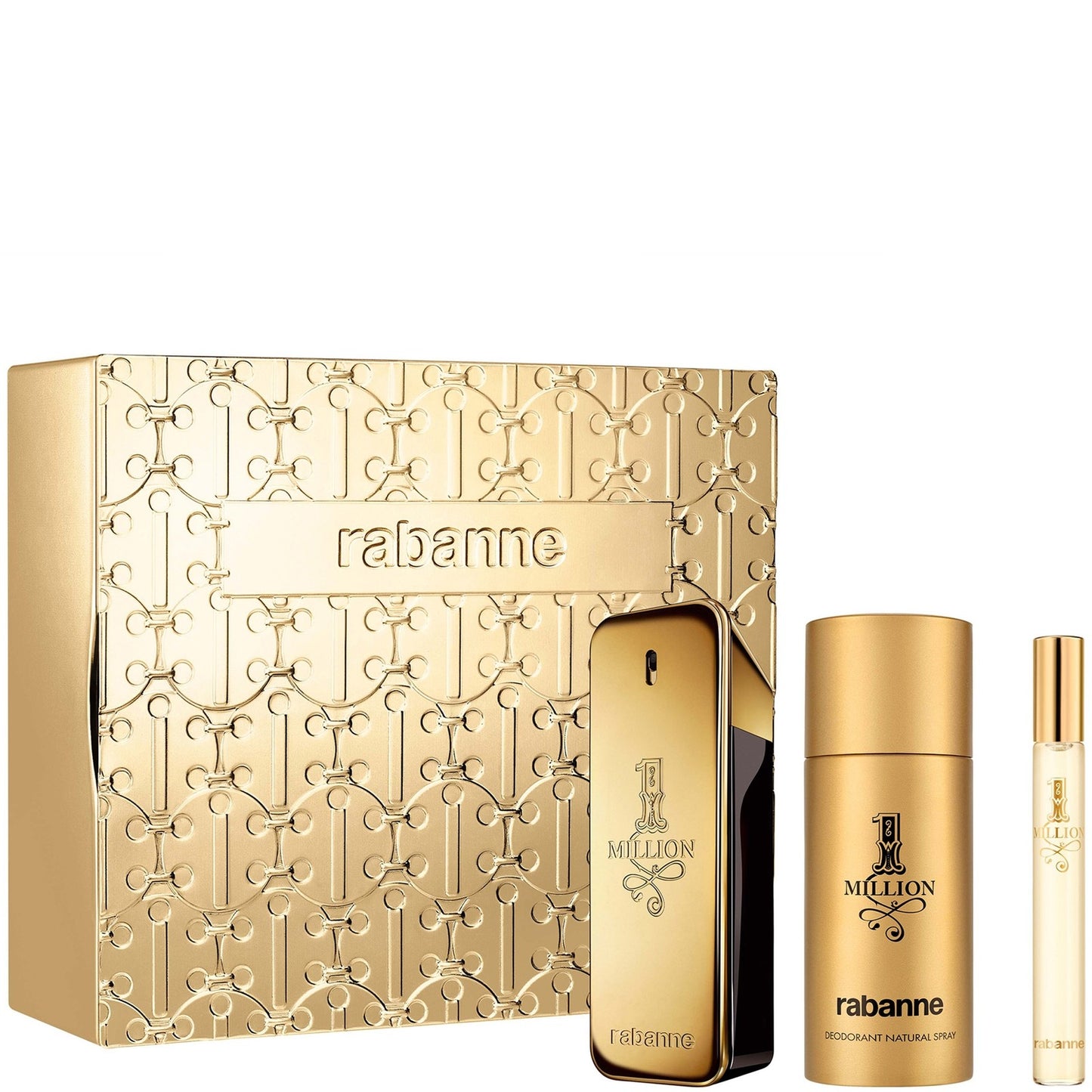 Paco Rabanne: One Million EDT 100ML + Desodorante 150ML + Miniatura 10ML EDT  Set De Caballero