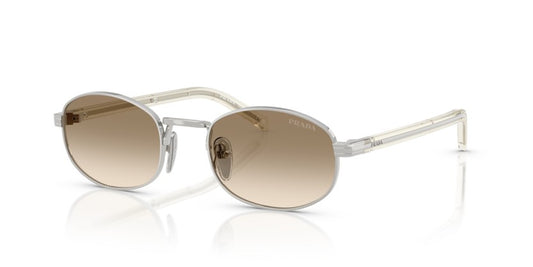 Prada: 0PR B53S 1BC80K Silver/ Light Yellow With Brown