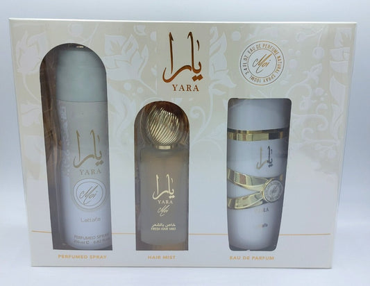 Lattafa: Yara Moi EDP 100ML + Perfume Spray 200ML + Hair Mist 50ML EDP Dama  100ML