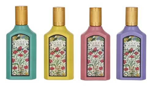 Gucci Flora Miniaturas Gorgeous Magnolia 5ML + Gorgeous Gardenia 5ML + Gorgeous Orchid 5ML + Gorgeous Jasmine 5 ML EDP Set Dama 10ML