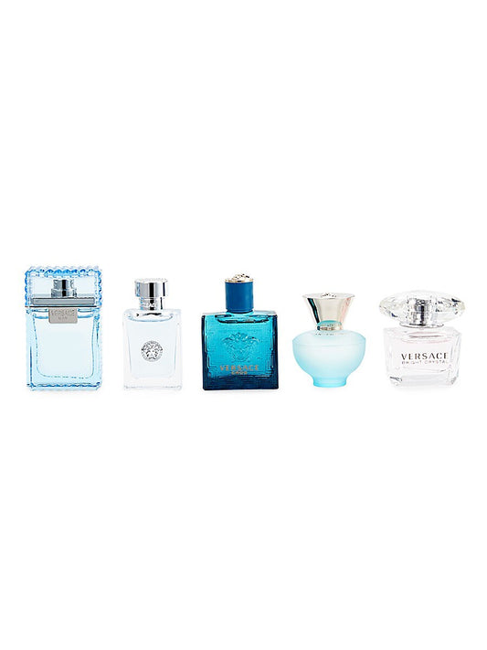 Miniaturas-Pour Femme 5ML + Bright Crystal 5ML + Man Eau De Fraiche 5ML + Pour Homme 5ML + Eros 5ML EDT Set Unisex 5ML