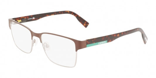 Lacoste: L2286 201 MATTE BROWN/Clear demo lens