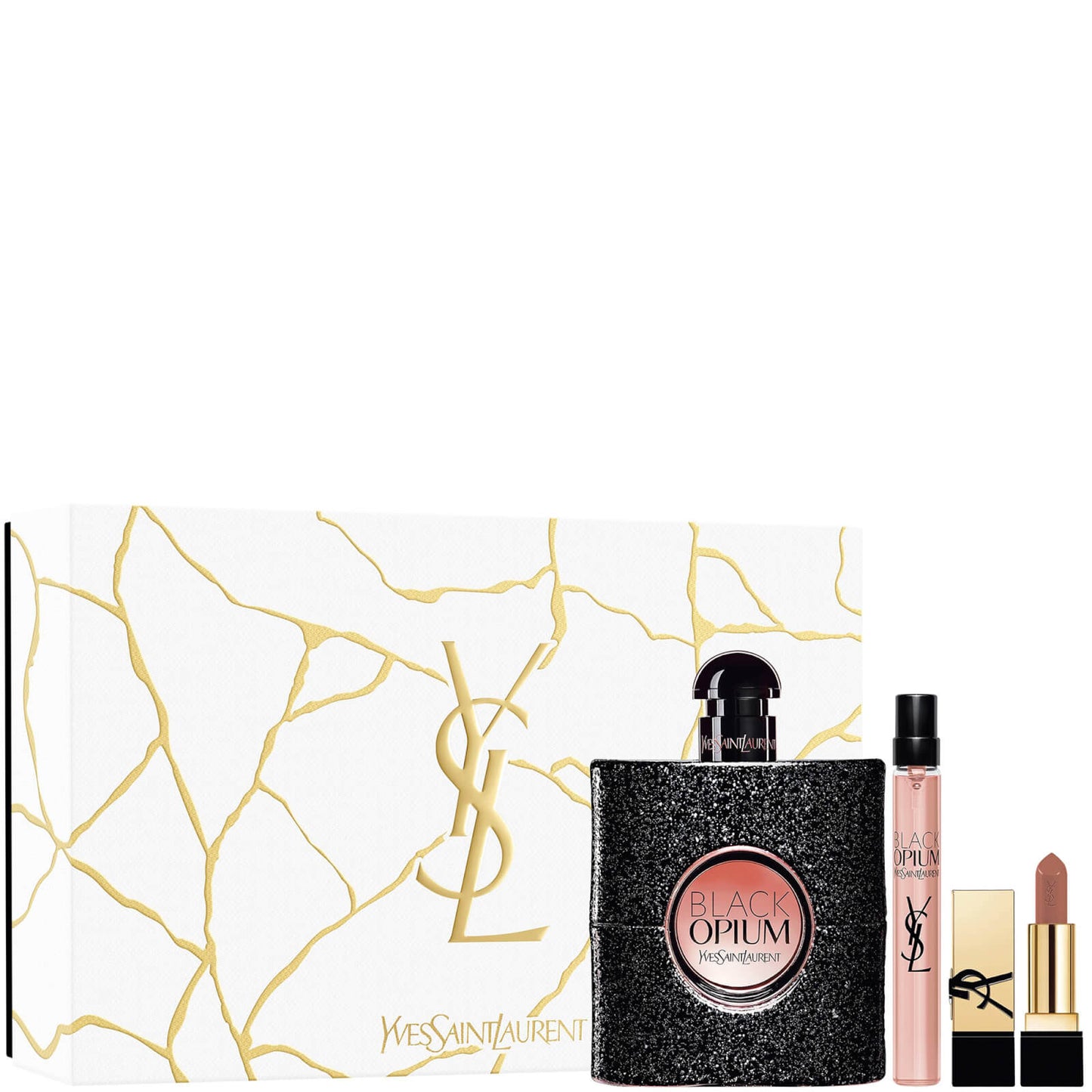 Yves Saint Laurent: Black Opium  EDP 90ML+ Miniatura 10ML + Lipstick 1.3G  EDP Set De Dama  90ML