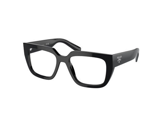 Prada: 0PR A03V 16K1O1 Black/Clear demo lens