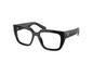 Prada: 0PR A03V 16K1O1 Black/Clear demo lens