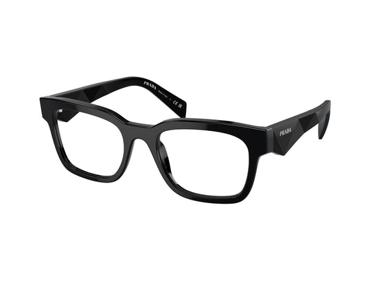 Prada: 0PR A10V 16K1O1 Black/Clear demo lens