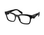 Prada: 0PR A10V 16K1O1 Black/Clear demo lens