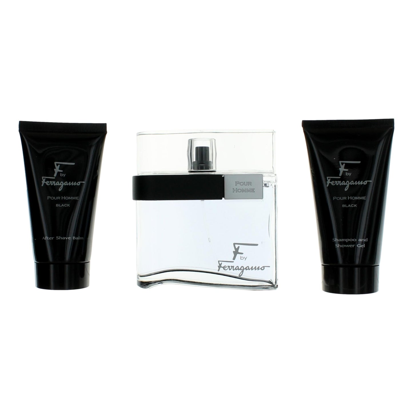 Salvatore Ferragamo: F By Ferragamo Black EDT 100ML+ Aftershave 75ML+ Shampoo And Shower Gel 75ML EDT Set De Caballero 100ML