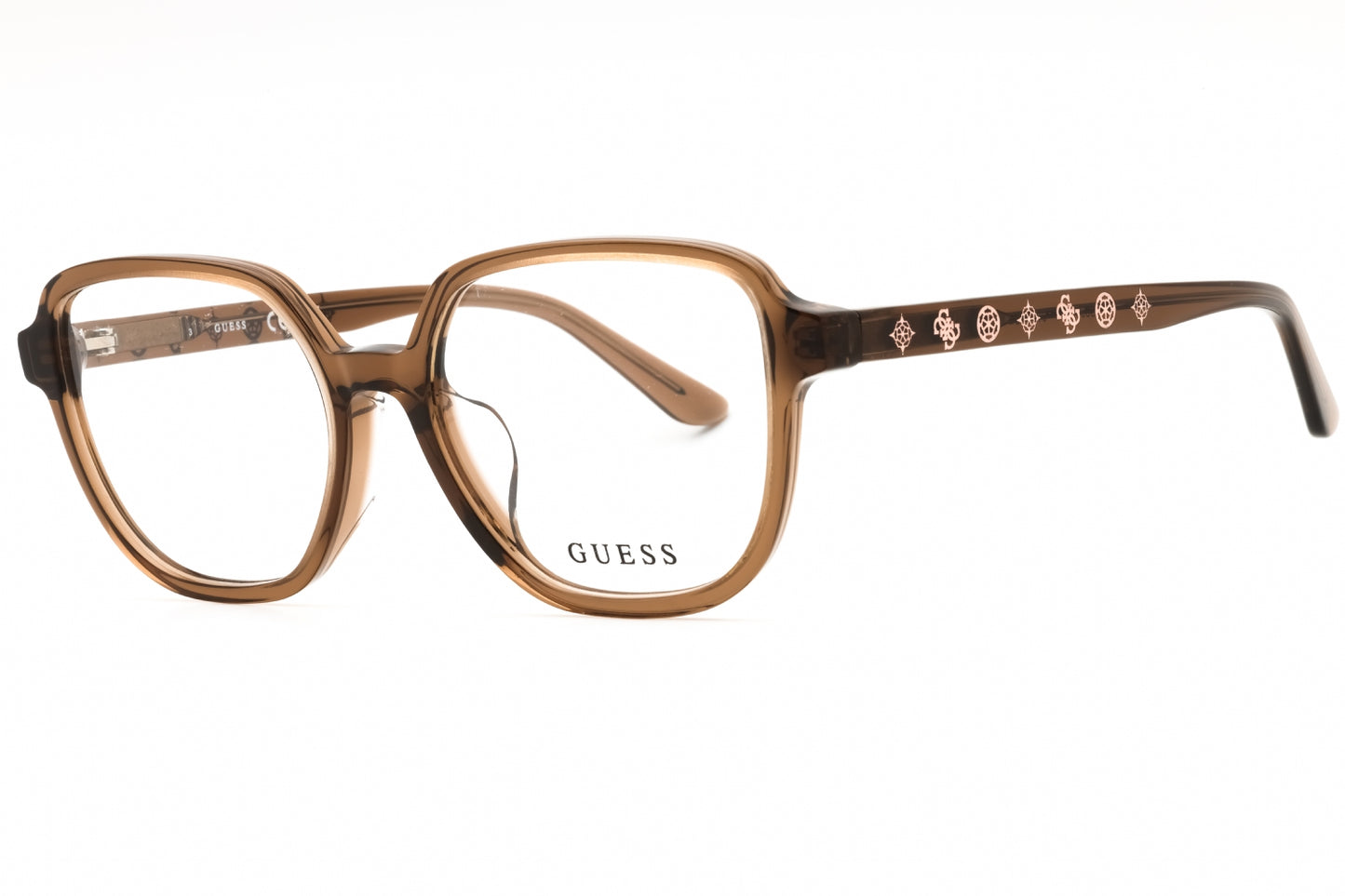 Guess: GU50154-D 048 shiny dark brown/clear demo lens