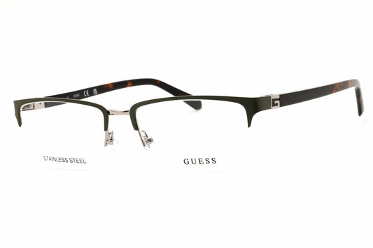 Guess: GU50191 097 Matte Dark Green Dark Havana / clear demo lens